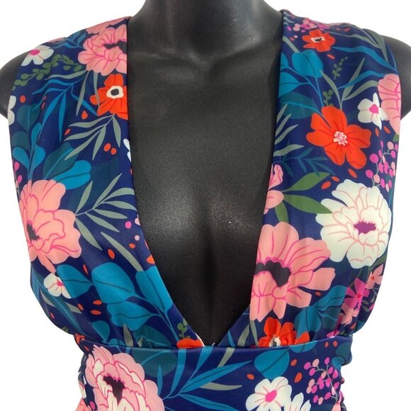 7am-7am Women's Multicolored One Piece Floral Swimsuit Sz M - Picture 3 of 9
